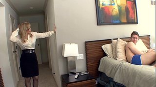 Big boobed blonde spanish in stockings agus garter