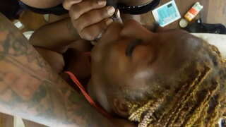 Ebony BBV dan DeepThroat sloppy bosh